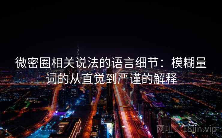 微密圈相关说法的语言细节：模糊量词的从直觉到严谨的解释