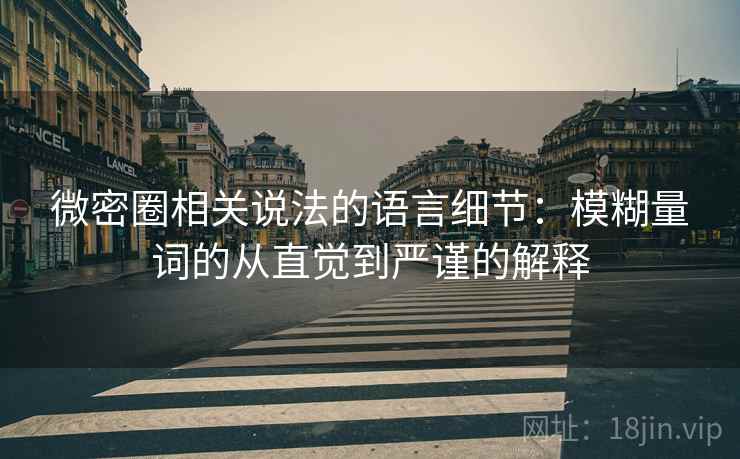 微密圈相关说法的语言细节:模糊量词的从直觉到严谨的解释 微密圈相关说法的语言细节:模糊量词的从直觉到严谨的解释