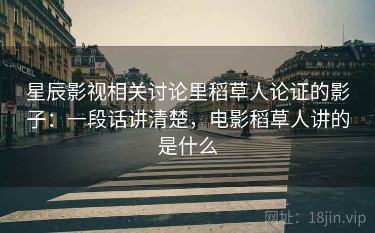 星辰影视相关讨论里稻草人论证的影子：一段话讲清楚，电影稻草人讲的是什么
