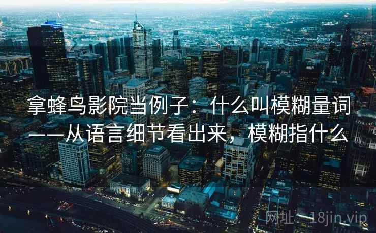 拿蜂鸟影院当例子：什么叫模糊量词——从语言细节看出来，模糊指什么
